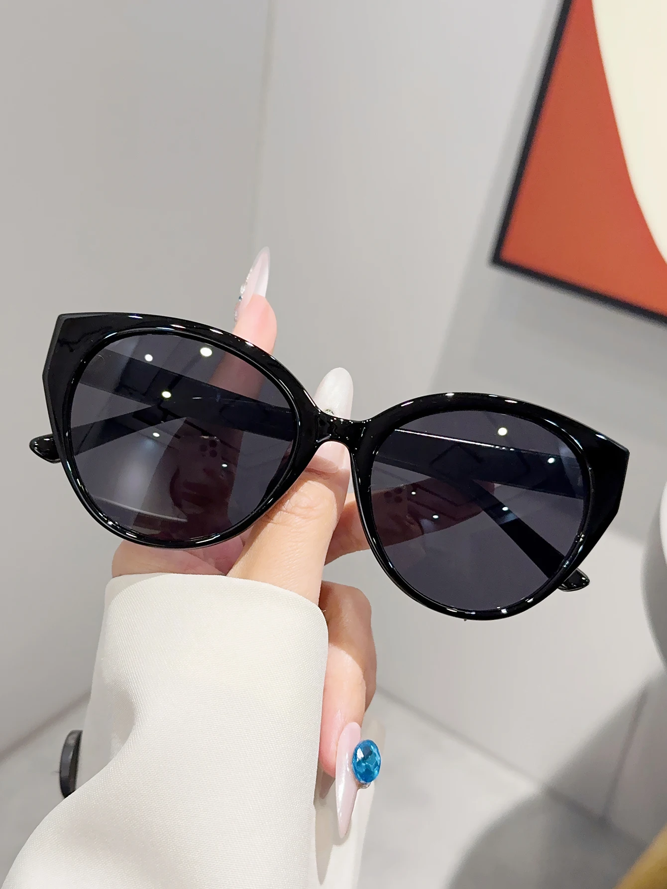 1 Stück trendige Cat-Eye-Sonnenbrille, gesichtsformend, vielseitig einsetzbar für Pendeln und Urlaub, Sonnenschutz