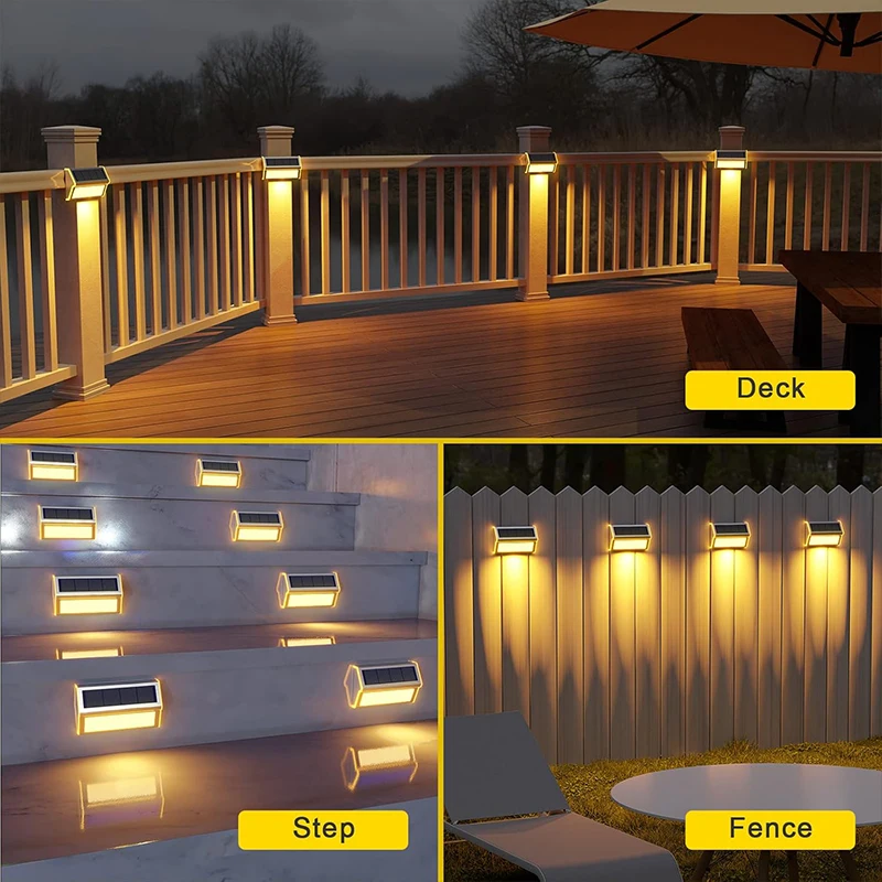Solar Deck Lights LED Outdoor Waterdichte Fance Decor Trap Solar Lamp voor Tuinmuur Patio