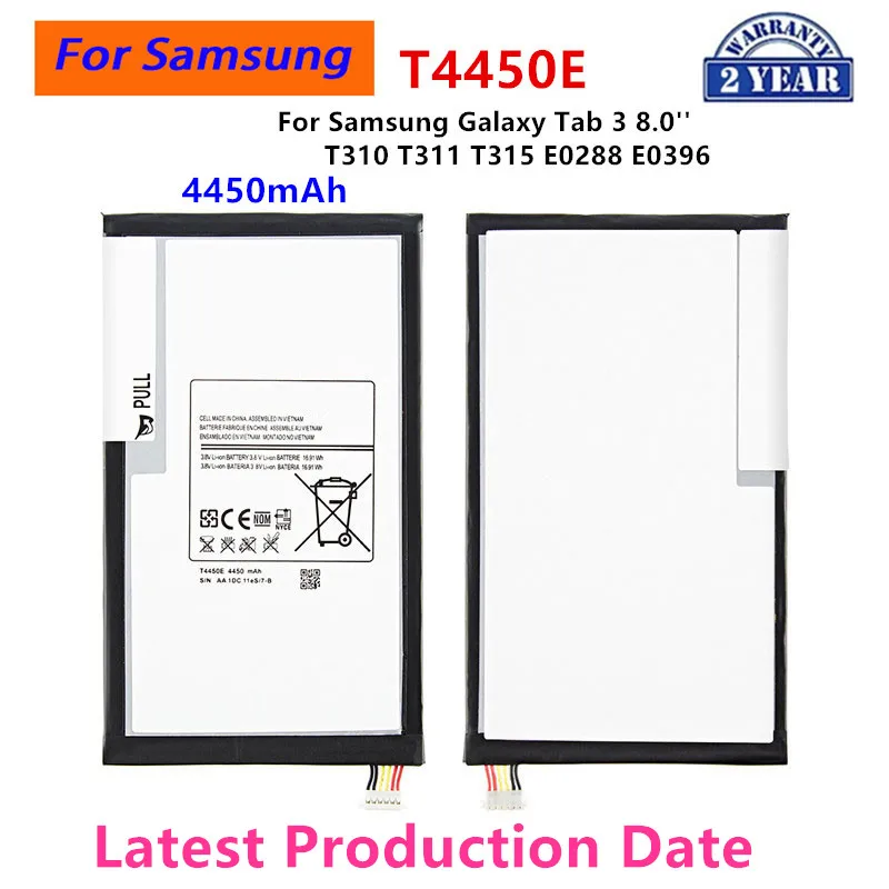 

Совершенно новый планшет T4450E аккумулятор 4450 мАч для Samsung Galaxy Tab 3 8,0 ''T310 T311 T315 SM-T310 T3110 E0288 E0396