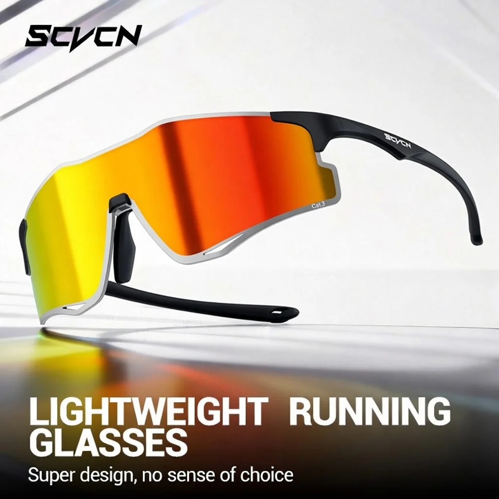 Lunettes de soleil de course légères SCVCN, lunettes de cyclisme photochromiques UV400 pour hommes, lunettes de vélo de route, lunettes de randonnée décontractées pour femmes