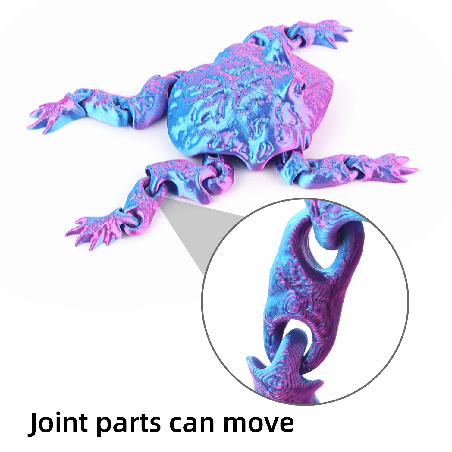 Integrated articulated joint movable gift ornament decoration small animal 3D printing toad children\'s toy