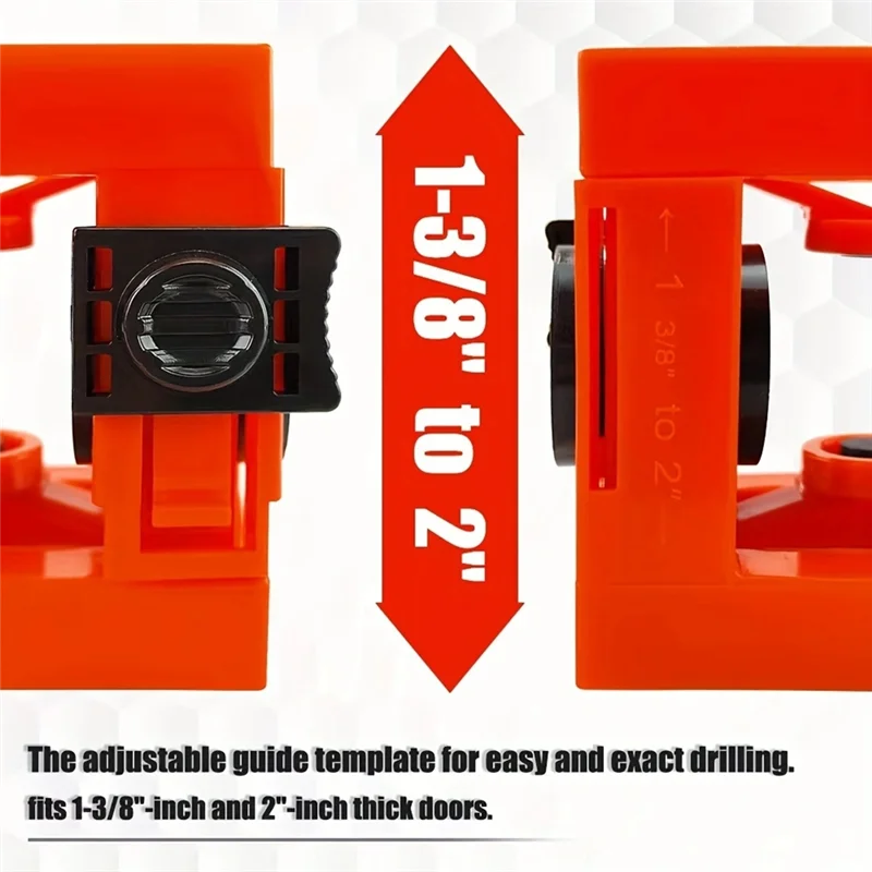 Kit fresco para instalação de fechaduras de portas de madeira, inclui serra de furo de 2-1/8 "–1", modelo guia e 2 pontas de chave de fenda