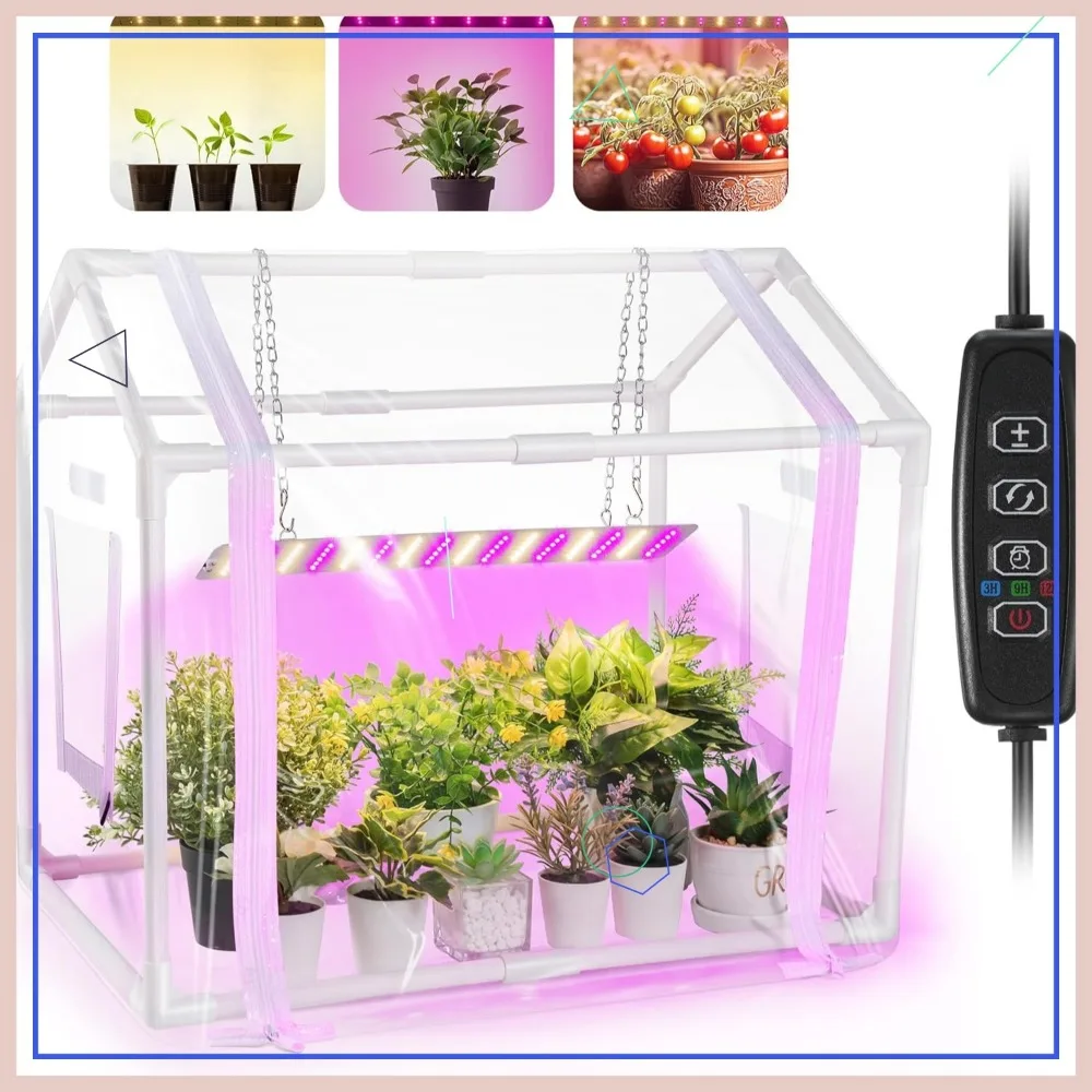 

Мини-комнатная теплица со светодиодной подсветкой и таймером для выращивания растений с регулируемой яркостью, 3 цветовых режима для запуска семян