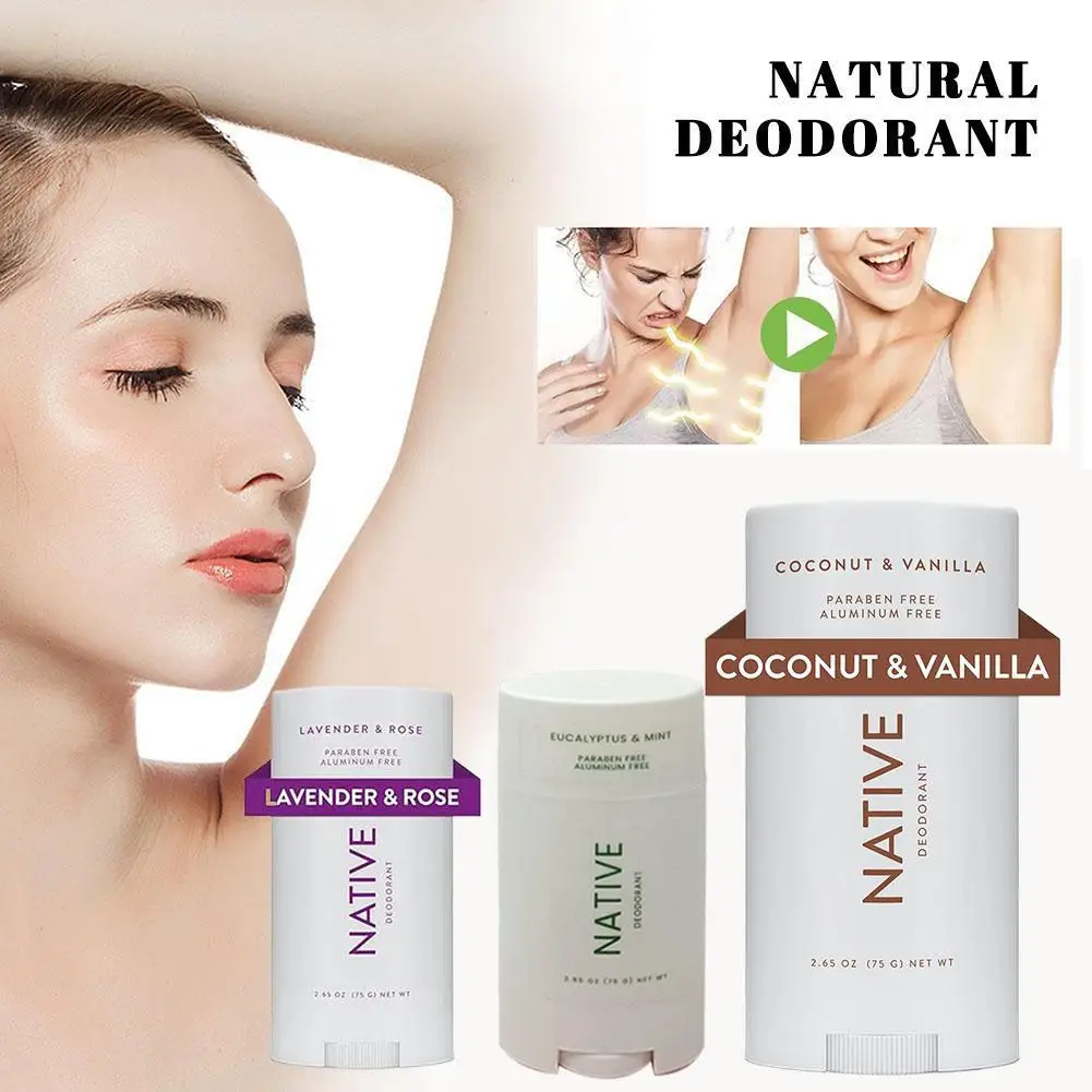

75g Natural Whole Body Deodorant Stick natural ingredients - coconut and vanilla No Alcohol suitable for both women and men