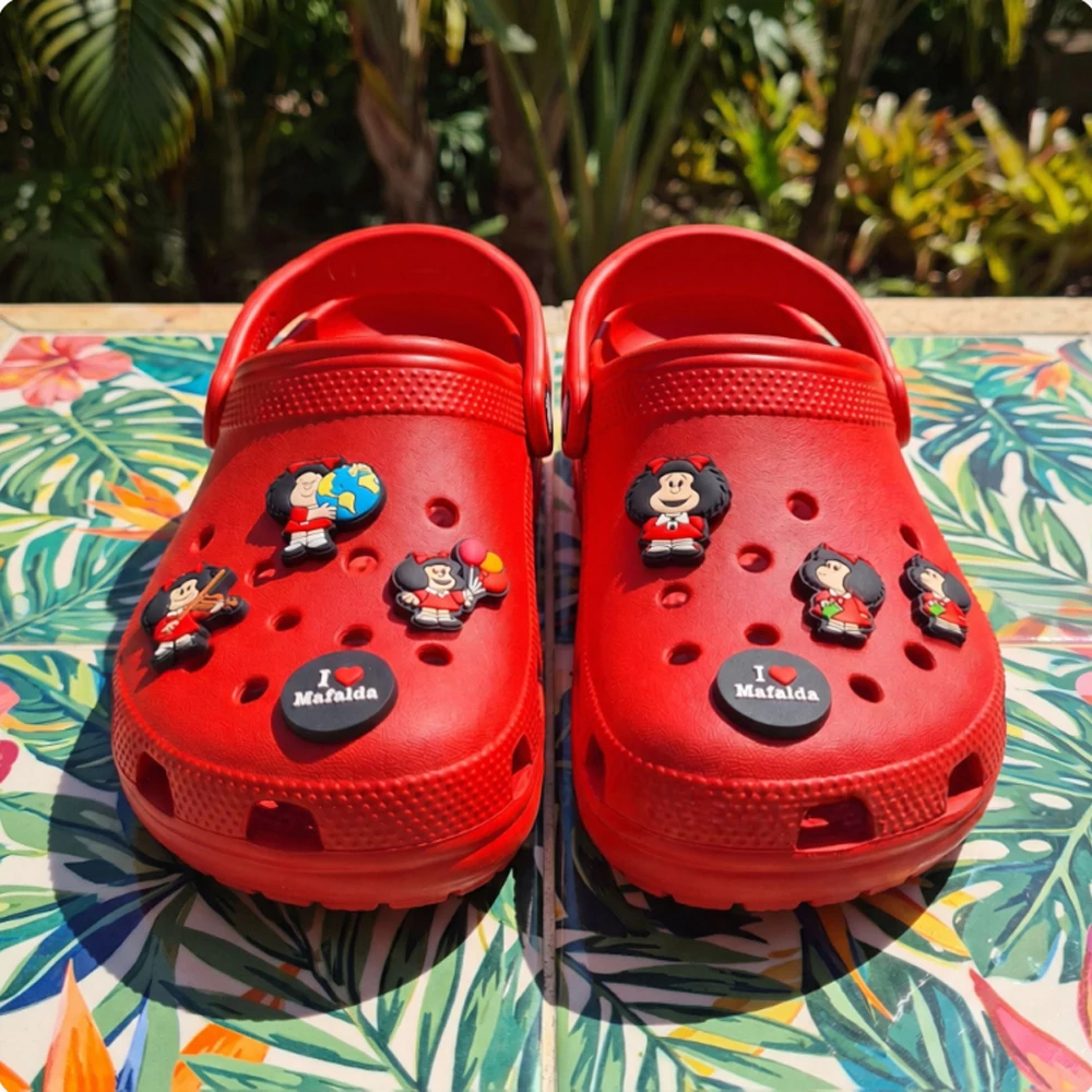 Cute Cartoon Girl PVC Shoe Charms, Mafada Style Shoe Accessories, Waterproof Shoe Decorations for Clogs, Ideal Gifts for Teens