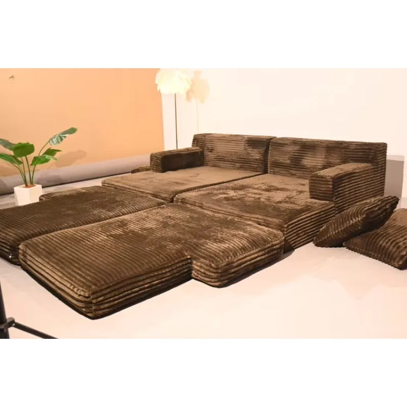 Modern Giant Memory Foam Vacuum-Compressed Sofa Bed Couch Built-Up Style for Living Room Bedroom Fabric Upholstery for Hotels