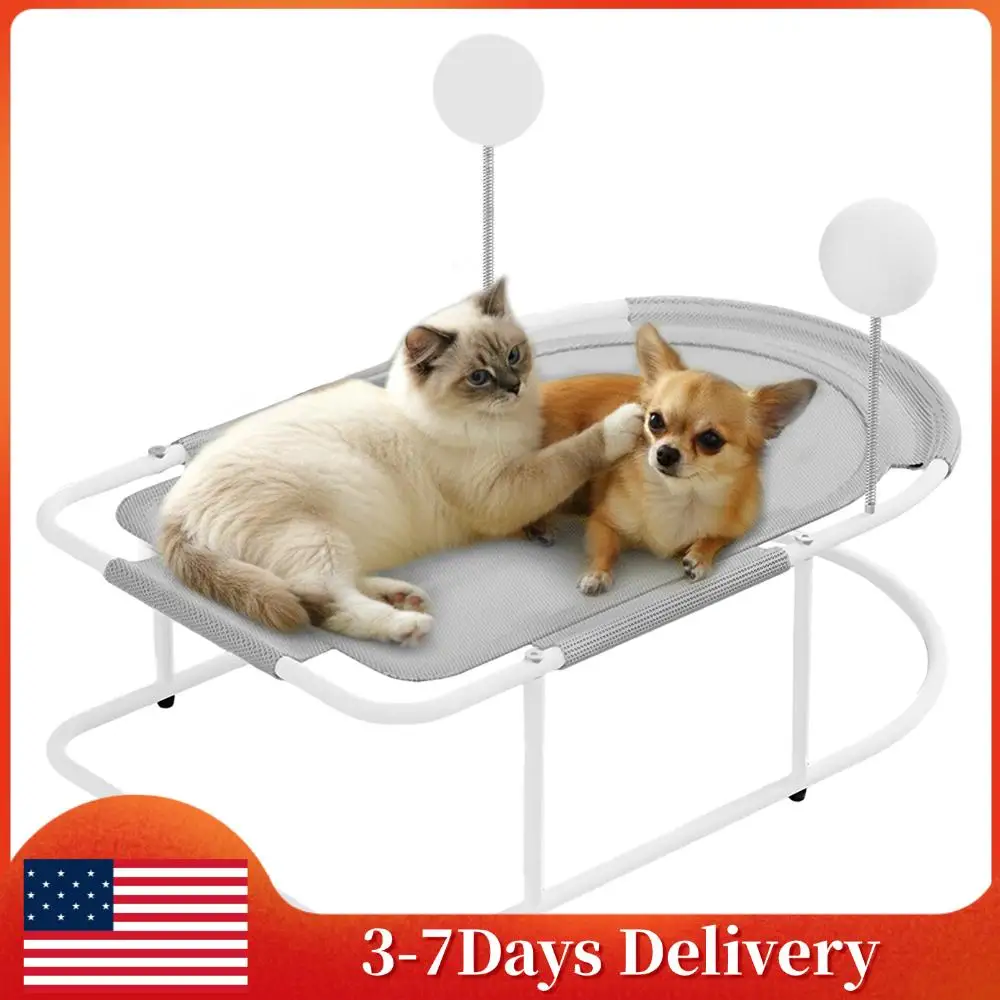 

Free-Standing Elevated Cat Bed With Washable Breathable Mesh Fits Up To 10kg Elevated Cat Hammock Bed for Small Dog Kitten