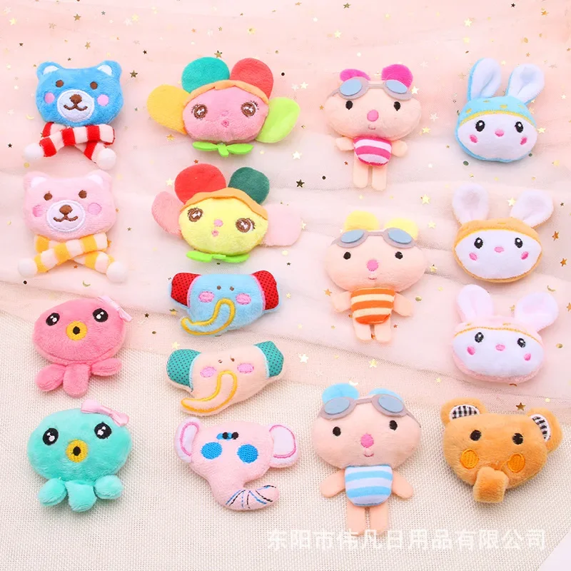 50pc /lot Mini Plush Doll 5-8cm Mini Animal Head Plush Accessories Cute Hair Clothes Pendant Cartton Animal Doll Soft Plush