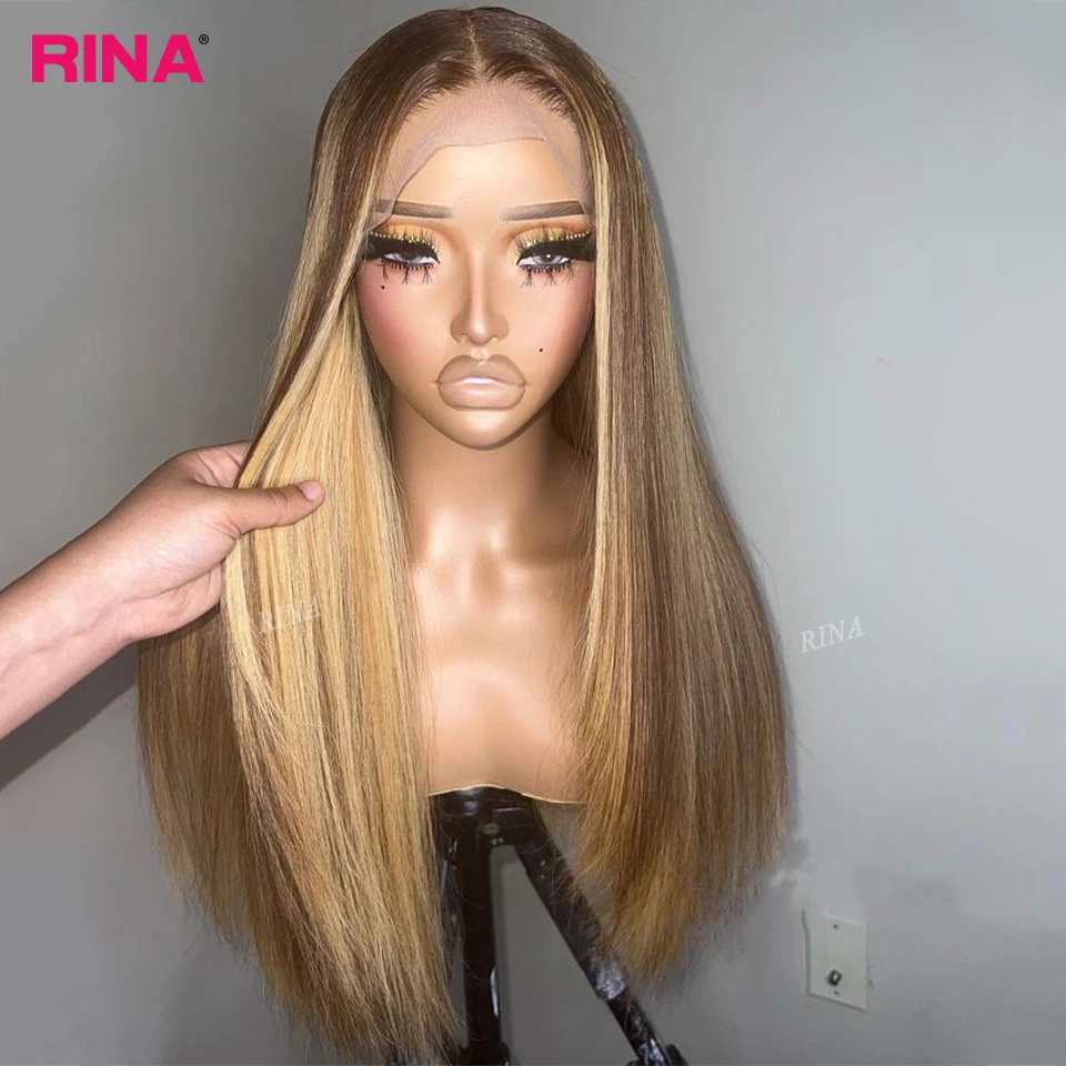 

Highlight Brown Blonde 13x4 Lace Front Wig Human Hair 5x5 Lace Closure Wig 30 32 Inch Straight Human Hair Wigs