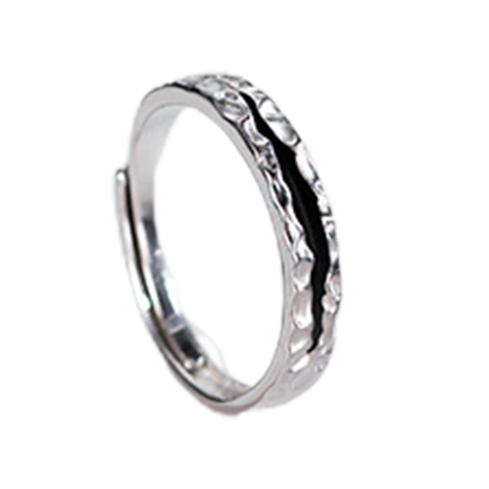 Unisex Stained Alloy Open Ring Irregular Carved Finger Jewelry Adjustable Size