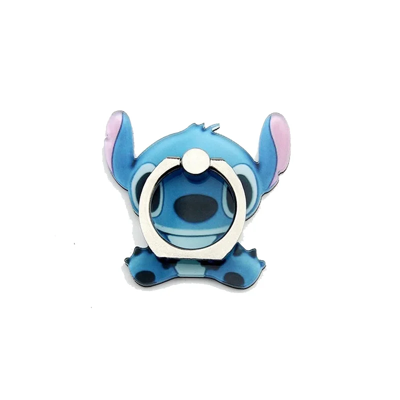 Disney Anime Figures Lilo Stitch Finger Ring Cartoon Model Mobile Phone Holder Rotatable Stand Grip Kawaii Pad Sticker Bracket