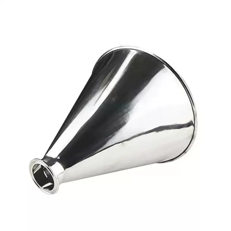 304 Stainless Steel Food Machinery Funnel Conical Hopper Large Diameter Feeding Blanking Sanitary Funnel 7 Liters  1pcs