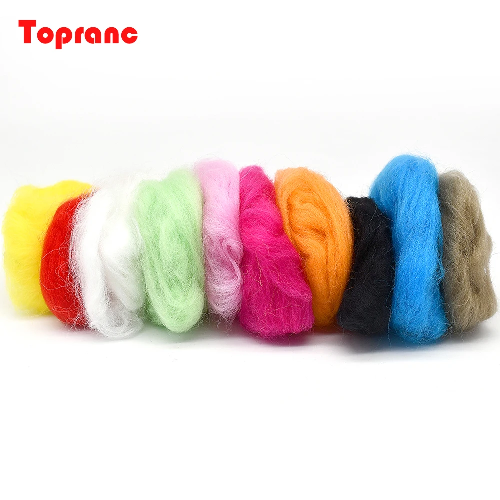 Topranc 1Pack Multiple Colors Egg Glow Bug Yarn Fiber Baitfish Lure Parachute Trout and Steel Head Fly Tying Material