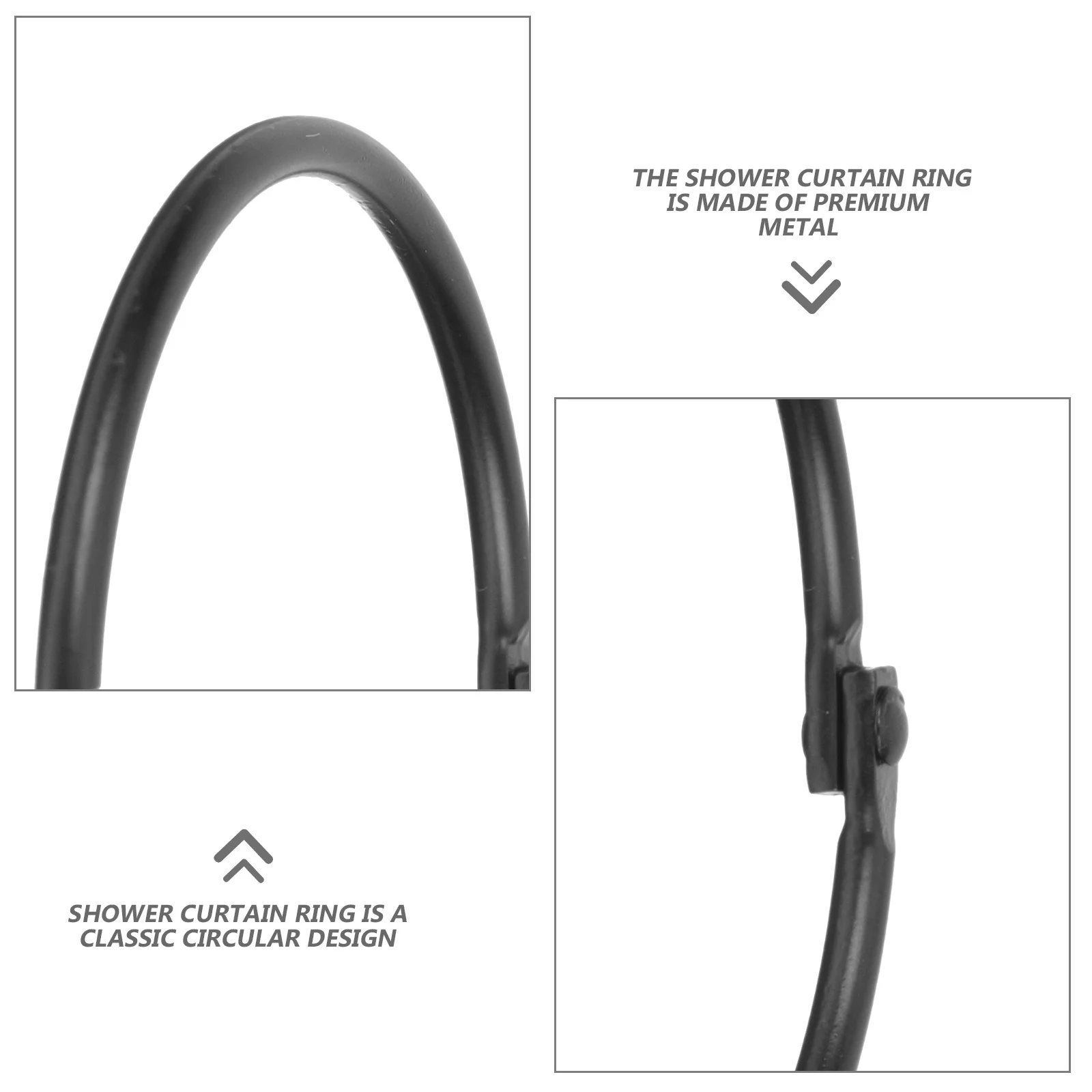 

Alipis 30pcs Round Shower Curtain Hooks Black Wrought Iron Wall Mounted Clothes Drying Rack Circular Rod Clear Grommets Clips