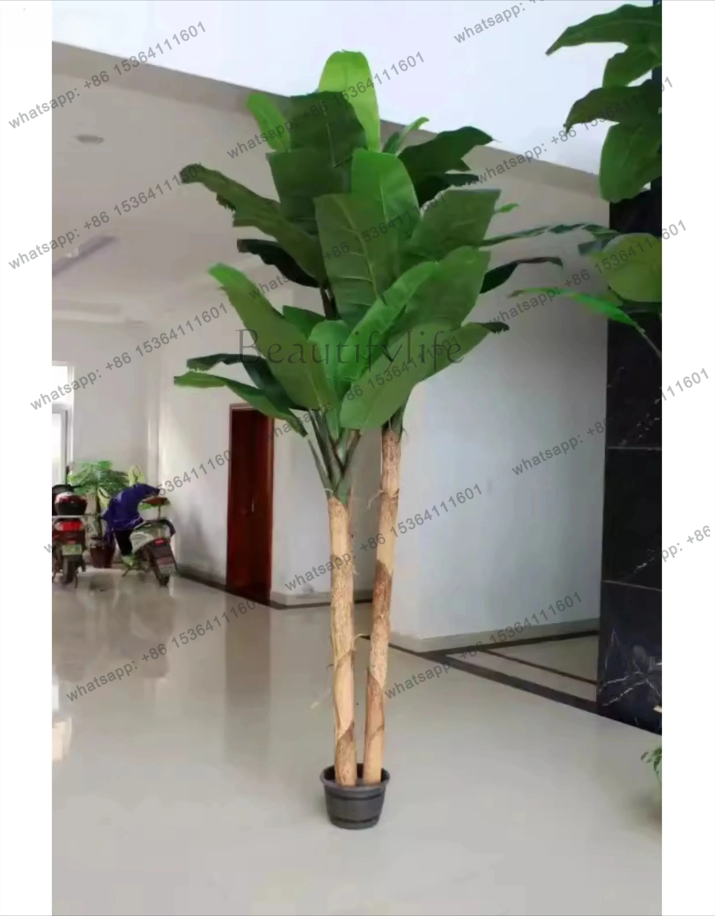 large-scale simulation big leaf decoration bionic green plant indoor landscaping high-end tree ornament