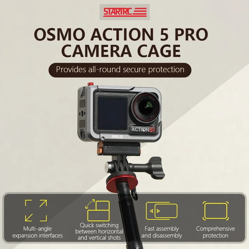 STARTRC Metal Case Protector For DJI Action 5 Pro Camera Accessories Body Protective Frame Metal Rabbit Cage Cover