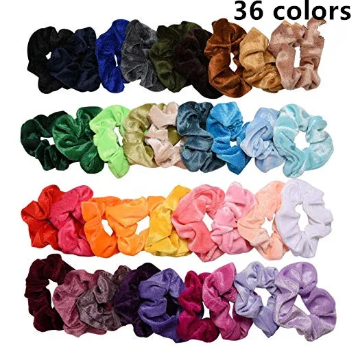 Scrunchies de terciopelo para el cabello para mujer, banda de Color sólido para niña, soporte para cola de caballo, bandas de goma, lazos, accesorios, diademas, gumki, 10, 6, 1pc