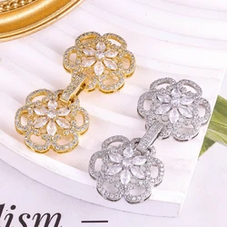 Juya DIY Multi-Rows Natural Stones Pearls Necklace Making Components Floating Flower Connector Closure Fastener Clasps Hooks