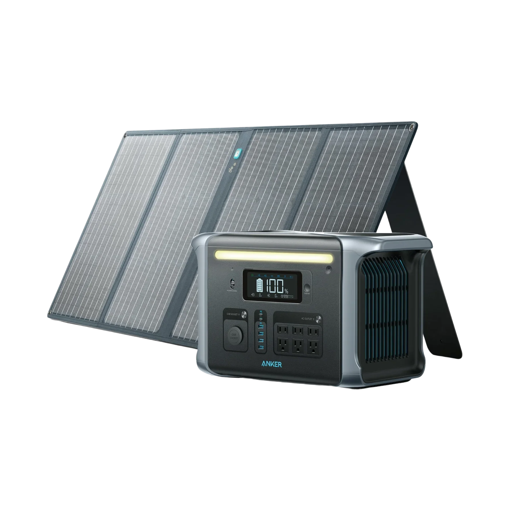 portable power station Anker SOLIX F1200 Solar Generator (Solar Generator 757 with 1x 100W Solar Panel) for outdoor camping