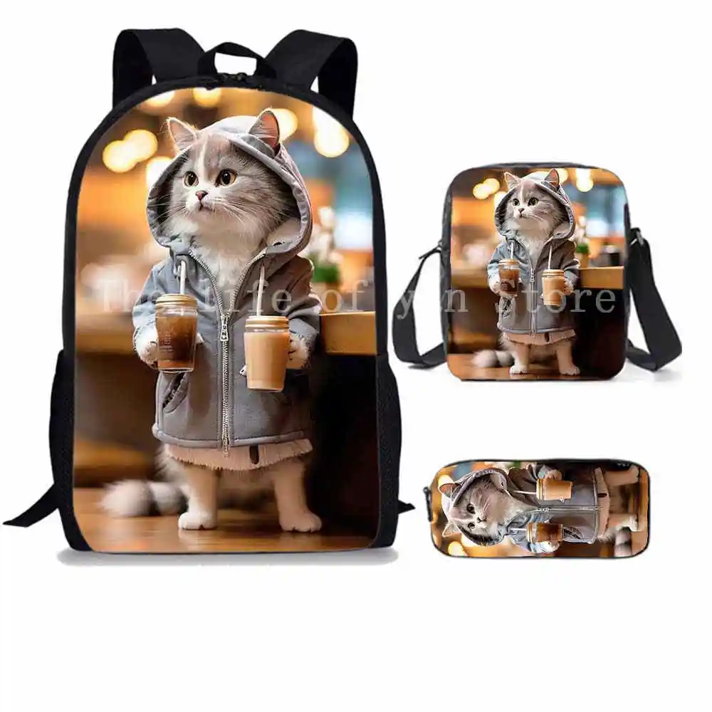 Animal Cat Backpack Young person bag school Pupil student schoolbag for child