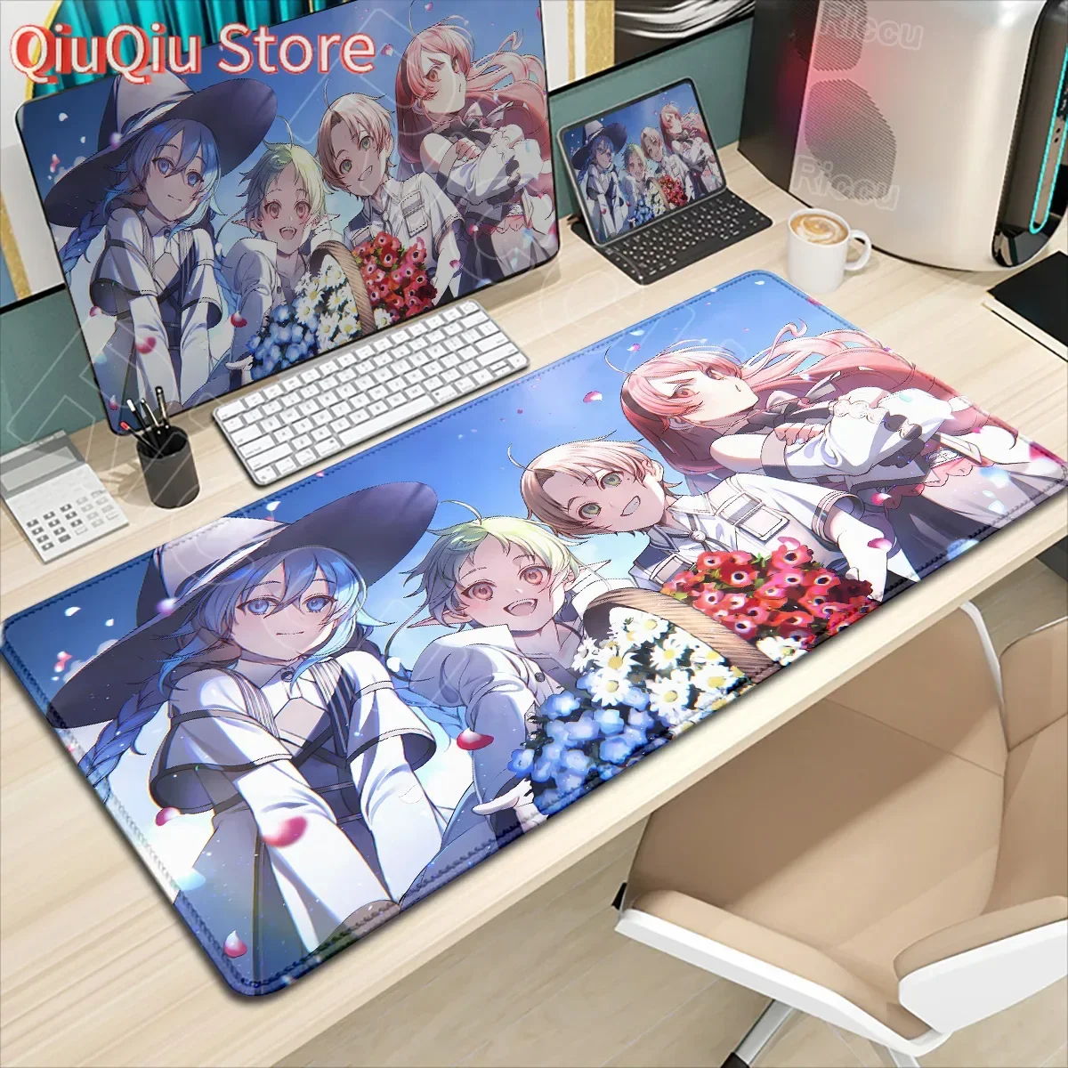 Mushoku Tensei التناسخ العاطلين عن العمل لوحة ماوس أنيمي كبيرة الألعاب روكسي ماوس الوسادة الكمبيوتر المحمول XXL لوحة مفاتيح الكمبيوتر اللوحي حصير مكتبي