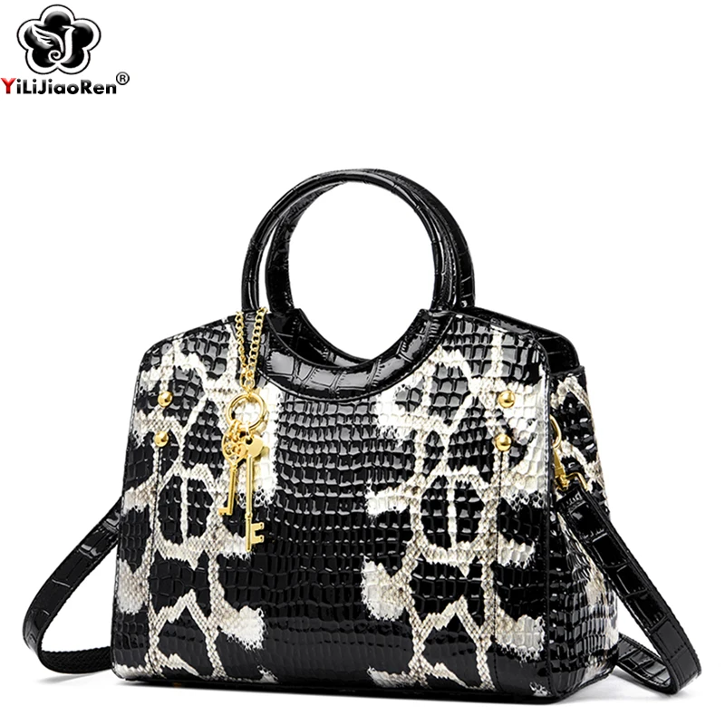 Luxury Crocodile Handbag Women Pu Leather Shoulder Bags Designer Large Capacity Tote Ladies Fashion Pendant Crossbody Bag