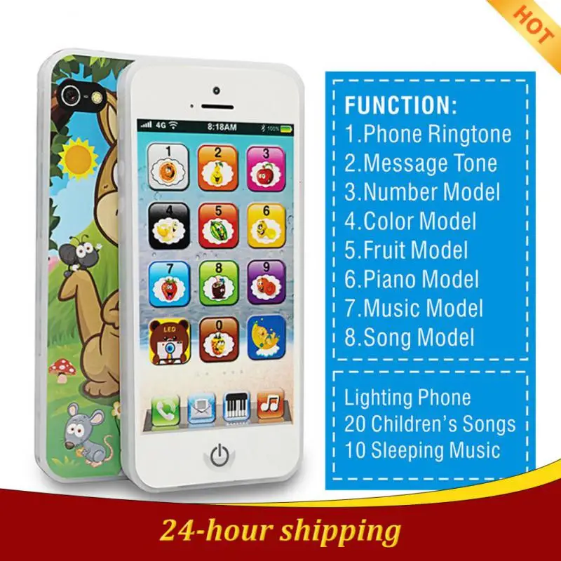 

Children's Simulated Telephone Toy Light Music Touch Screen Early Education Machine Children's Puzzle Cartoon Phone