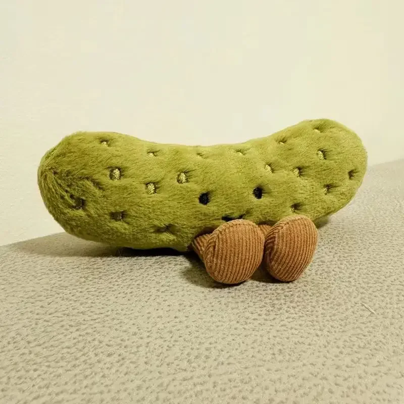 Original Green Sour Pickled Cucumber Plush Toy Doll Soft Stuffed Plants Funny Plush Toys For Girls Kids Birthday Gift Home Decor