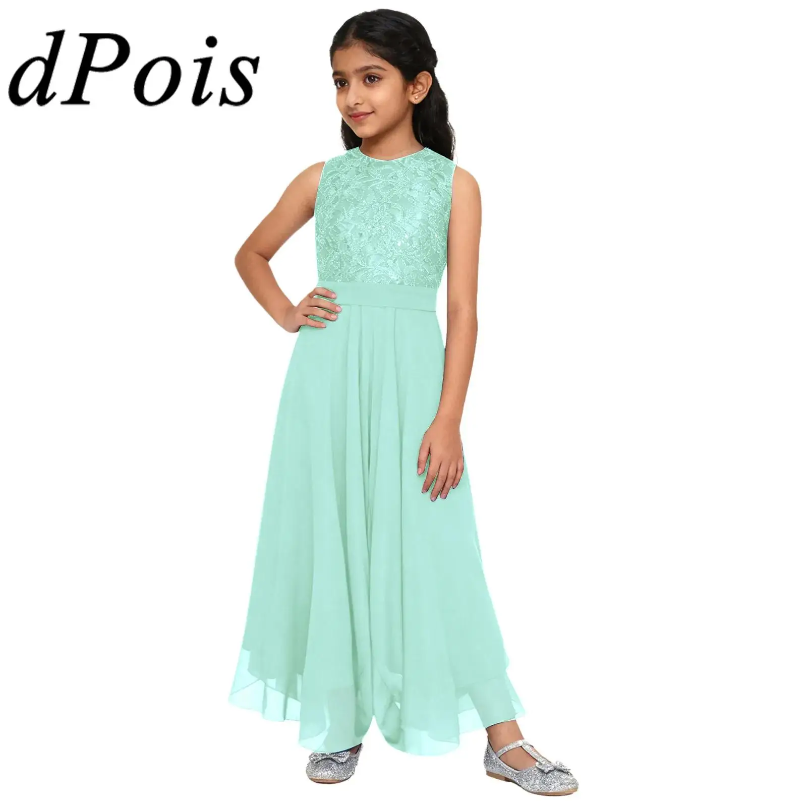 Mono elegante de baile lírico para niñas, Ropa de baile de encaje Floral, peleles de Ballet para adolescentes, pantalones de gasa para actuación de baile de salón