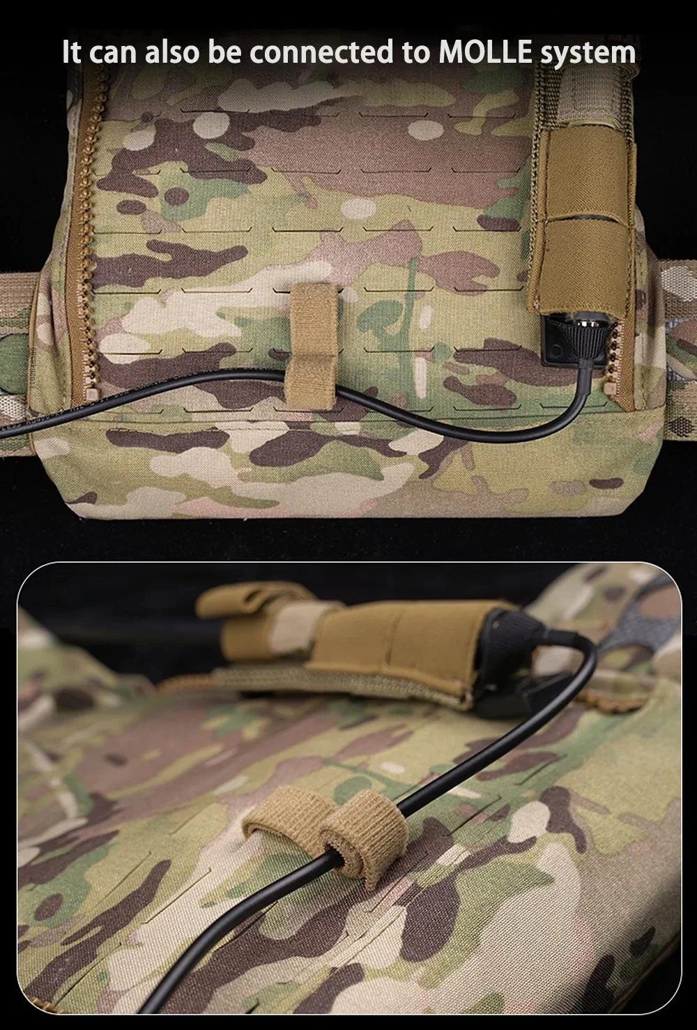 Kit gestión de cables táctico MOLLE para chaleco - imagen 3