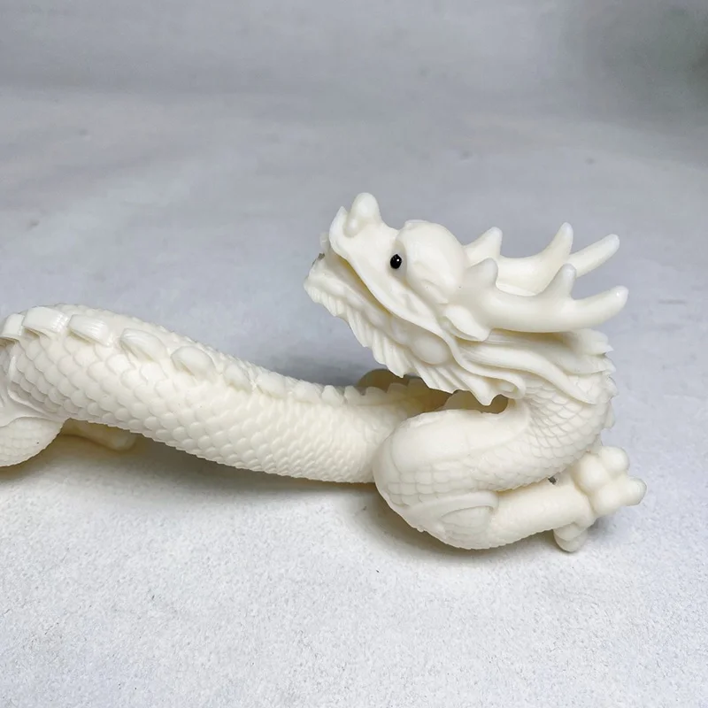 Little White Dragon Mascot Decorative Statue Resin Sculpture Chinese God Beast Home Room Office Car ，Fish tank Feng Shui Statue