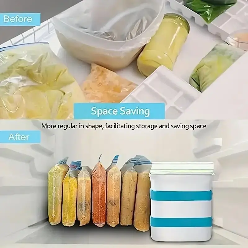 Freezer Food Block Maker 3D Soup Freezing Mold Kitchen Ice Making Tool Food Freezer Container Molds for Soup Broth Sauce Butter