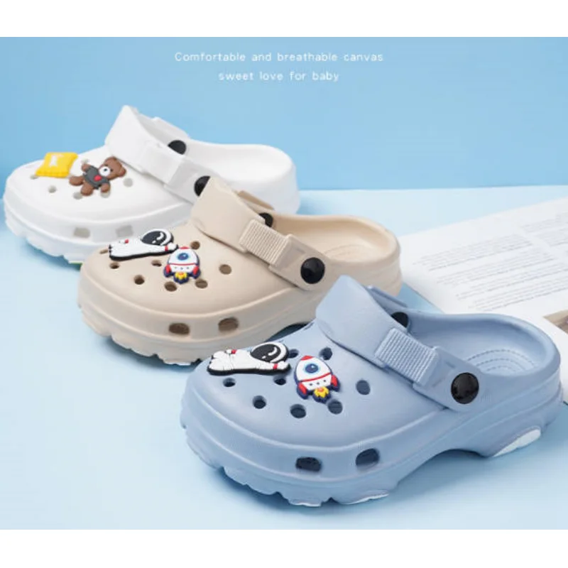 Children Clogs Shoes Cartoon Cute Hole Gardern Shoes Thick Sole Beach Sandals Non-slip Sports Sandals Casual Boys Girls Slipper