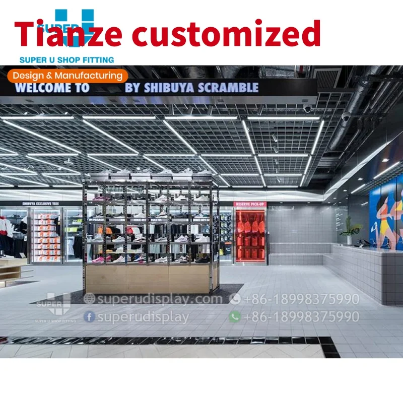 

(customized)Modern Sports Shop Showroom Interior Design Ideas Sport Item Display Rack Showroom Display Shop Fittings Fa