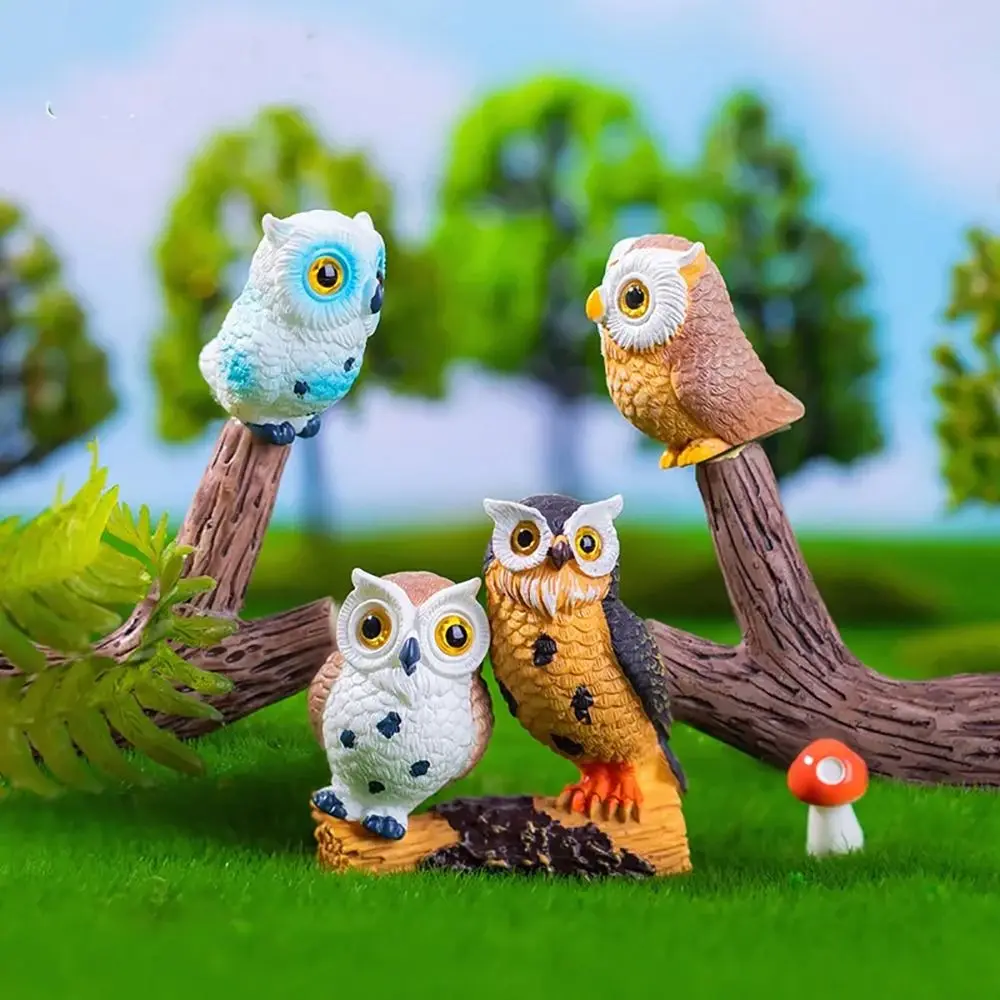 

1Pcs Resin Owls Figurine Home Decoration Gardening Decor Animal Miniatures DIY Craft Desk Accessories Micro Landscape Ornament