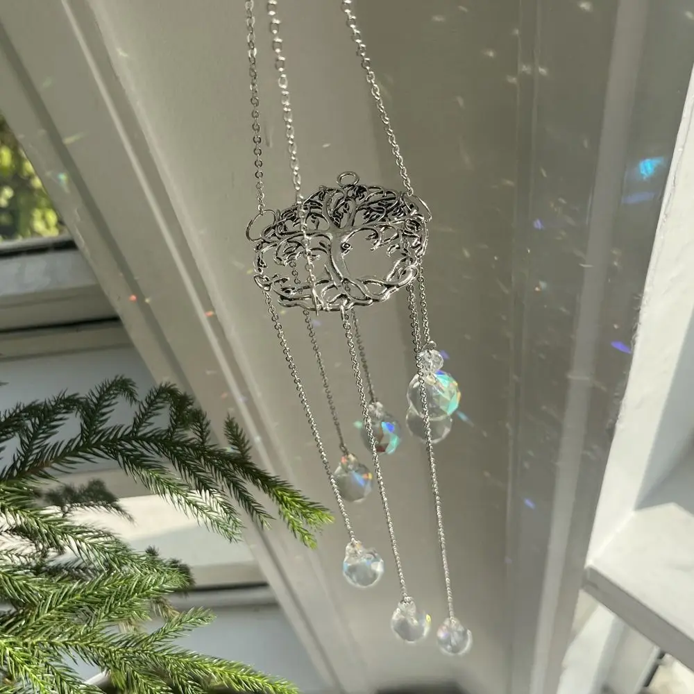 New AB Color Sun Catcher Crystal Seven Colors Rainbow Maker Pendant Stained Glass Wind Chimes