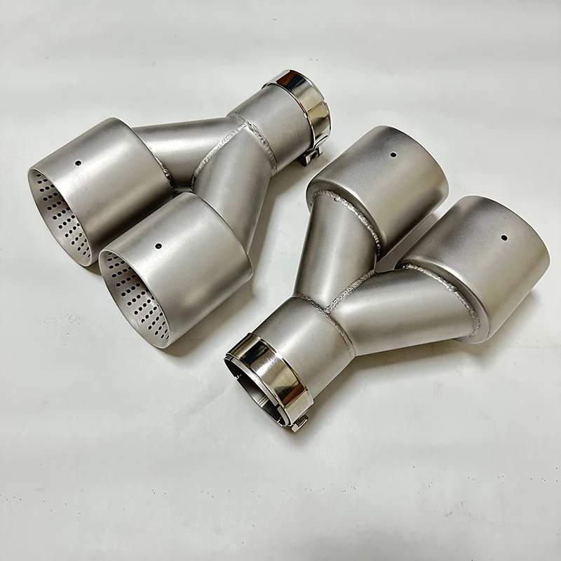 1pcs car accessories Exhaust pipe Stainless steel sandblasted tail throat silencer Y type double outlet flush large caliber