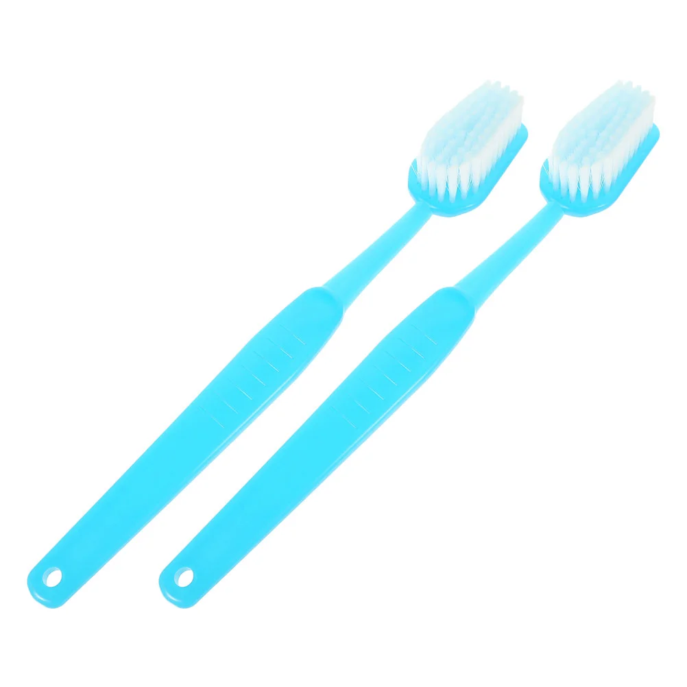 

2 Pcs Toothbrush and Bath Versatile Body Scrubber Take Flocking Supplies Back Bristle Bathing Toys