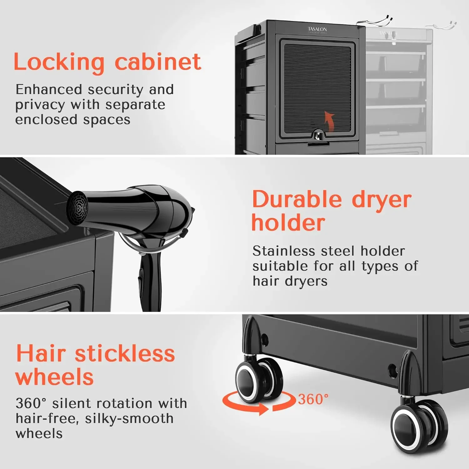 Premium Lockable Salon Trolley With Wheels And 6 Drawers & 2 Bucket, Versatile Salon For Hair Stylist
