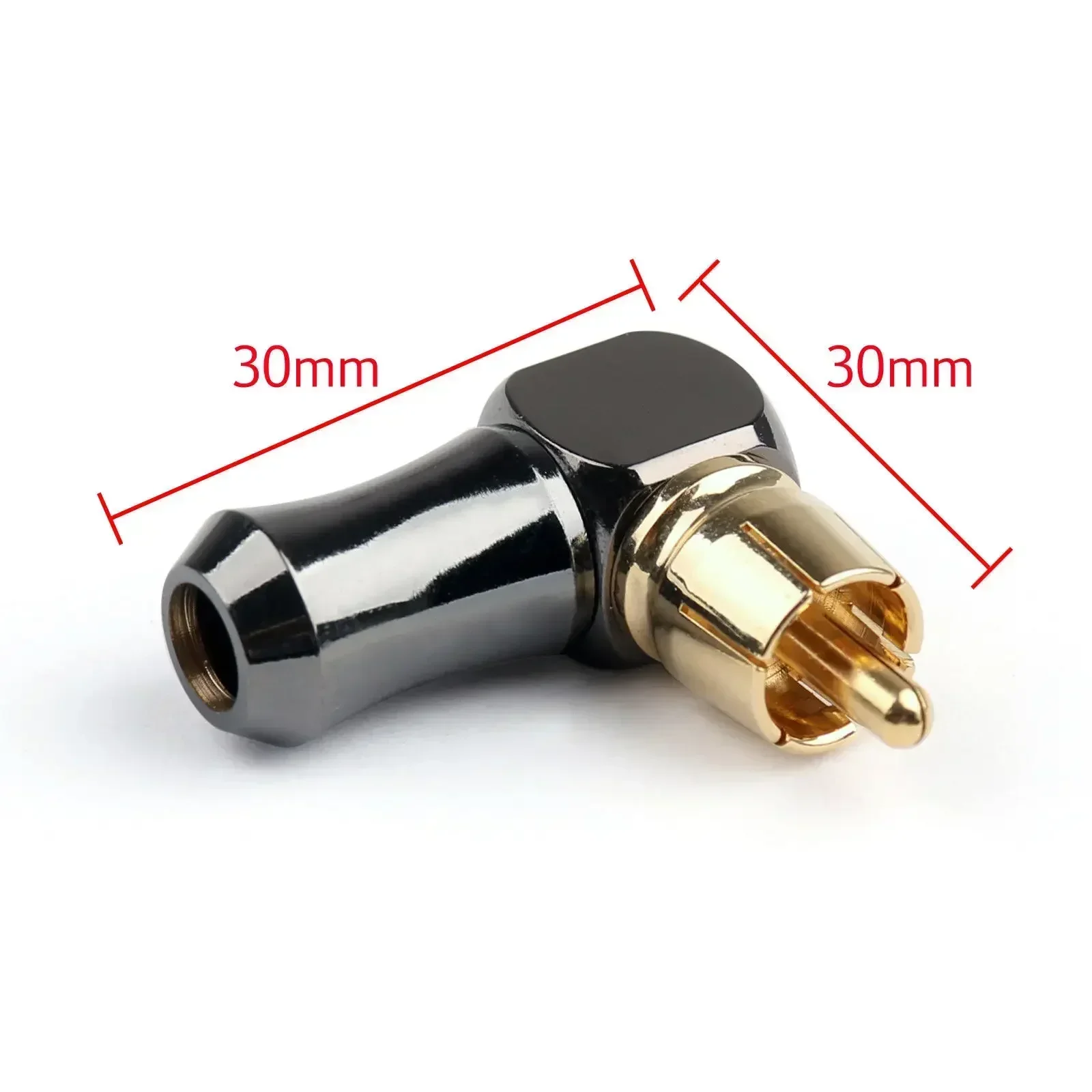 Wtyczka męska RCA kątowa Miedziane złącze audio-wideo Adapter lutowniczy typu L 90-stopniowe adaptery wtyczek do domowych głośników audio