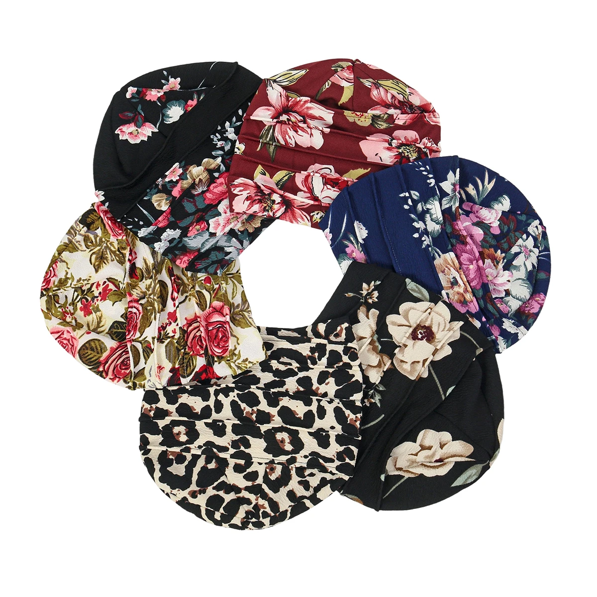 Trendy Gedruckt Blume Kappe Nacht Schlaf Kappe Muslimische Frauen Hijab Leopard Motorhaube Damen Kopftuch Bequem Hut Wrap
