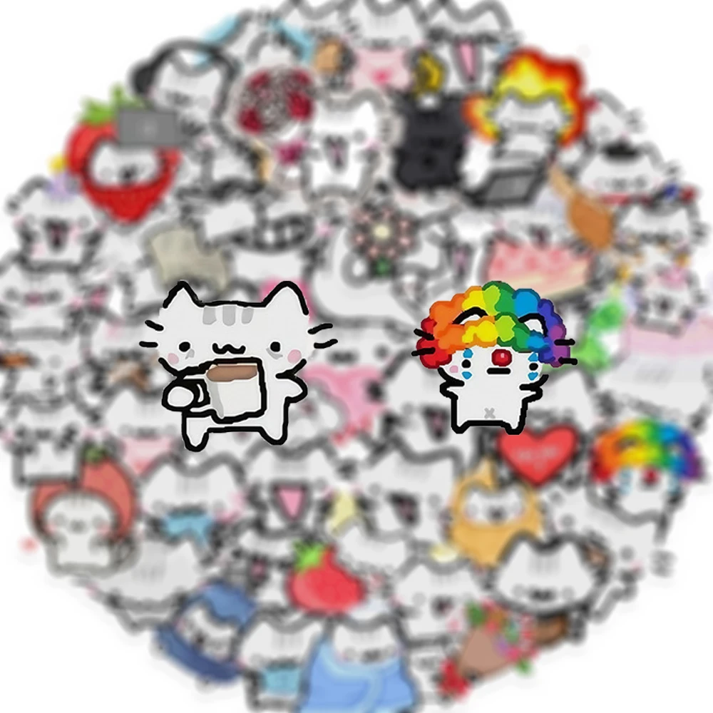 

10/30/50pcs Cartoon Creative Cat Stickers Cute Animals Graffiti Sticker Scrapbooking Suitcase Phone Case Classic Kids Toy Decals