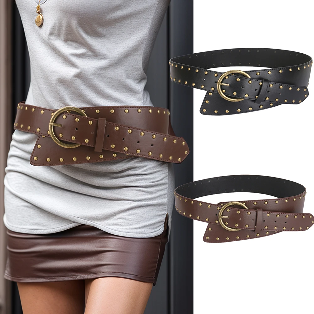 Ladies' rivet Pin buckle bronze Stud Buckle external belts For Women girdle Decorate waist Corset Pung Cowgirl On Dress Coat