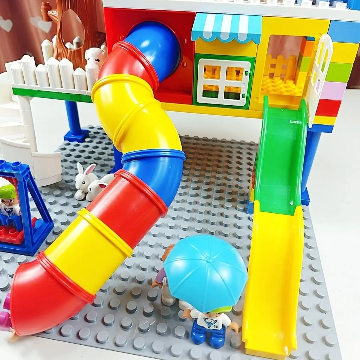 大きな粒子の積み木-遊び場-早期教育機関-建設アクセサリー-子供の教育玩具-スライド