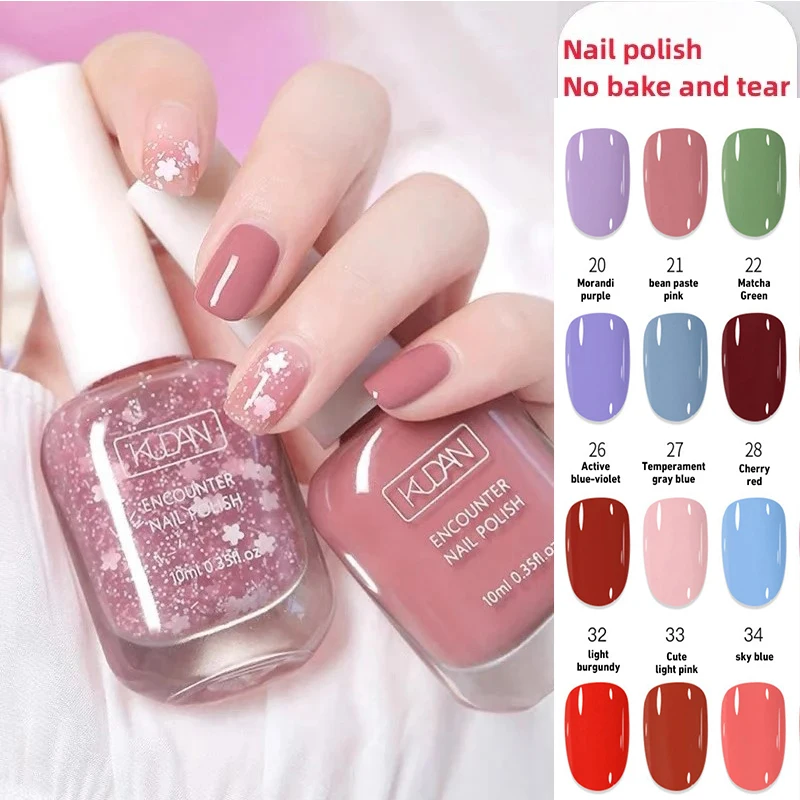 2024 New 10ml Nail Polish No Bake Quick Dry Transparent Can Tear Long-lasting No Odor Student Nail Salon Water-based Nails