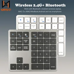 MRSVI 2.4G Wireless Bluetooth Number Pad Ultra-thin Remote Connection Numpad Numeric Keypad for IOS Window Digital Keyboard