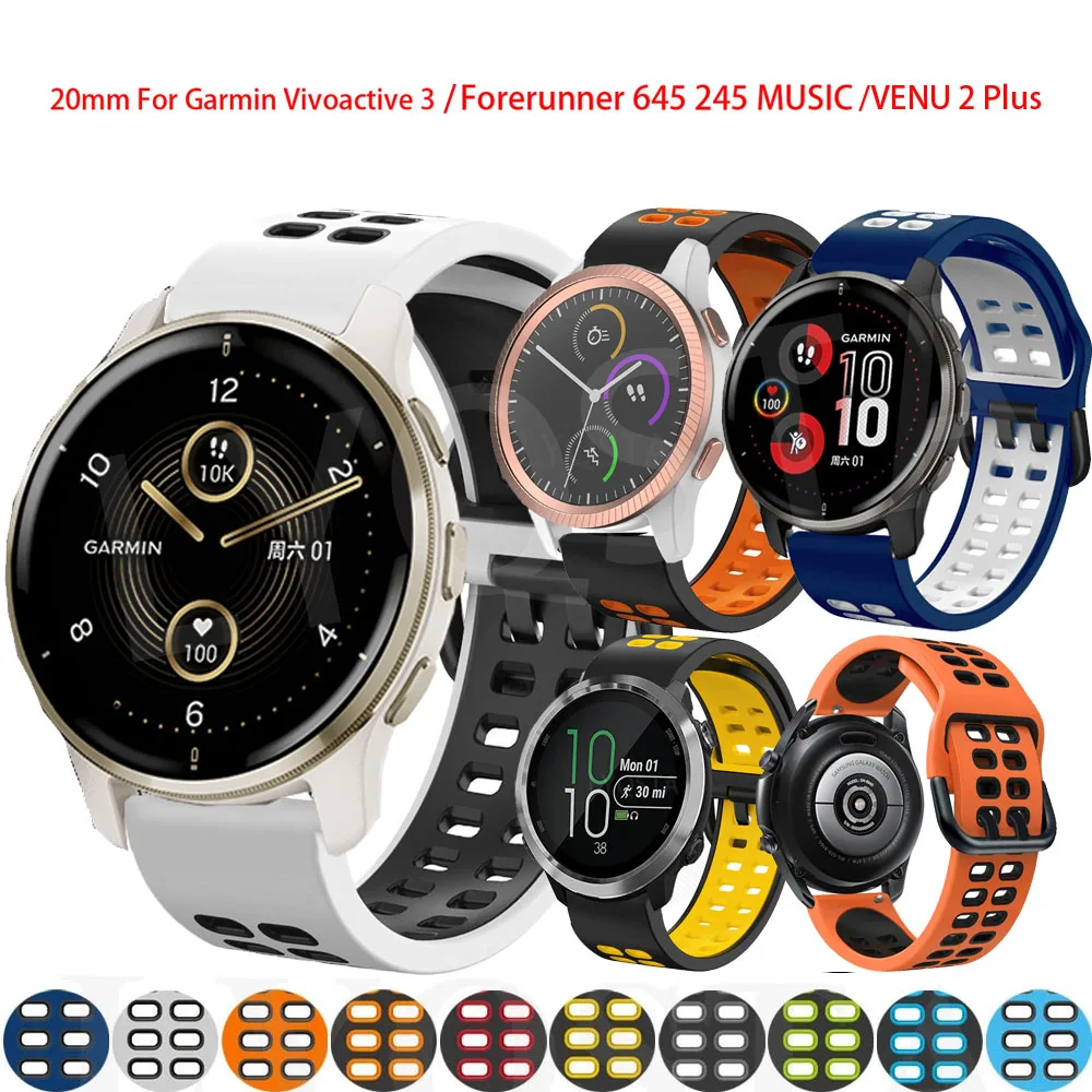 Quick release Watch Band For GarminMove Sport Smartwatch Sport Silicone Strap For GarminMove 3 Venu 2 Plus SQ Watchband Bracelet