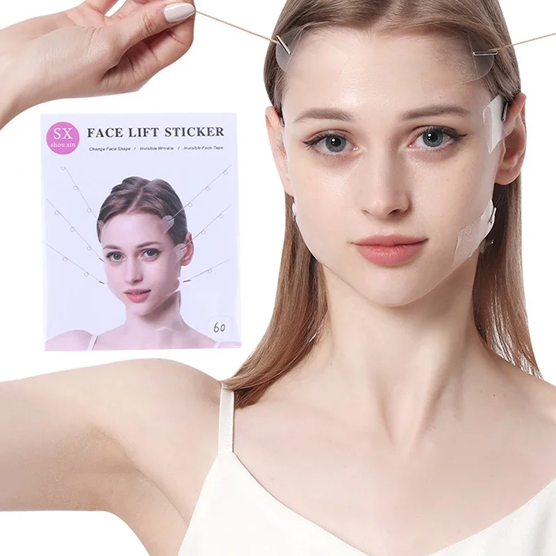 แผ่นแปะยกกระชับหน้า 30/42/60 ชิ้น แบบแปะทันที มองไม่เห็นรอยต่อ ใช้ได้กับใบหน้า คอ ใต้ตา คางสองชั้น ช่วยยกกระชับรูปหน้าวี แผ่นแปะแต่งหน้า