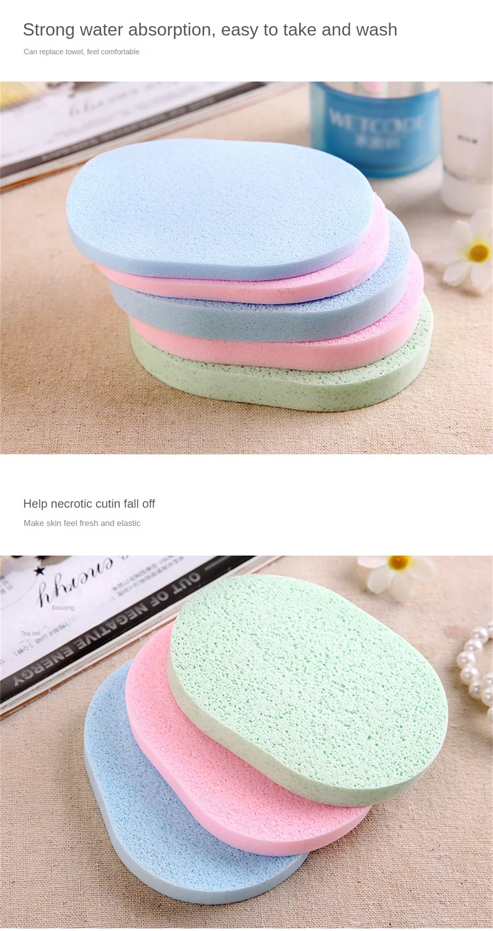 Cleaning And Makeup Removal Tools Exfoliator Spa Massage Facial Cleaning Sponge Makeup Natural Wood Pulp Sponge Ventilate