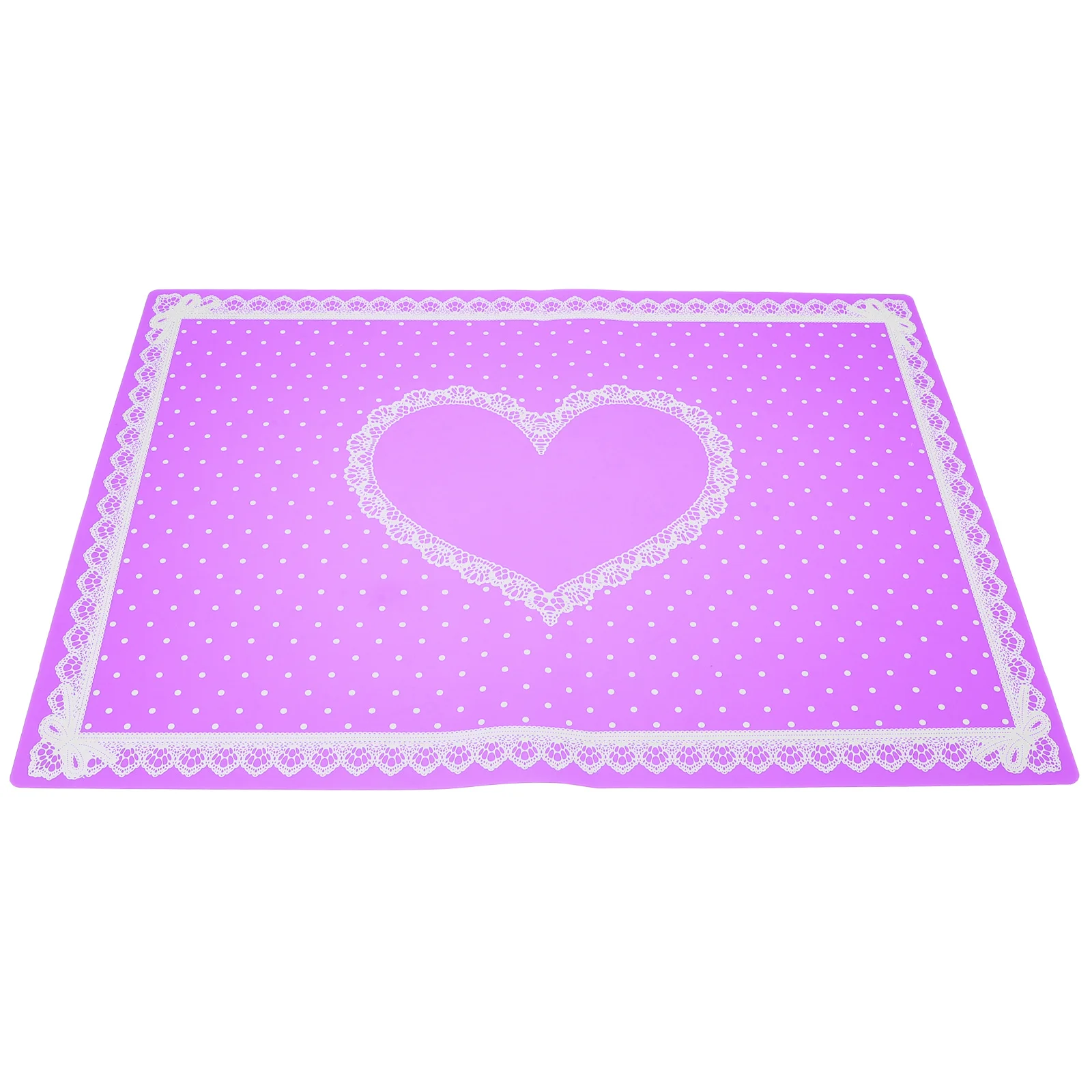 

Silicone Arm Wrist Hand Rest Pad Nail Art Cushion Manicure Accessories Purple Heart Shape Lace Dots Design Comfortable